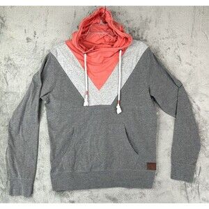 BKE Buckle Women's Medium Shirt Hoodie Peach Gray Athletic Leisure